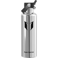TRINKFLASCHE Edelstahl 1000 ml mit Strohhalmdeckel - Silberfarben, Metall (8.4/8.4cm)