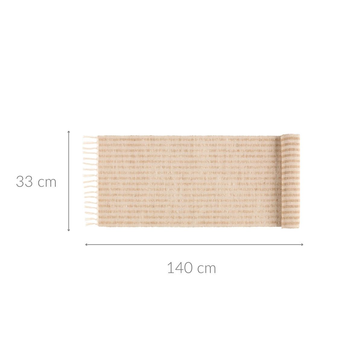 TISCHLÄUFER Jute/Baumwolle 33/140 cm - Beige, Naturmaterialien (33/140cm)