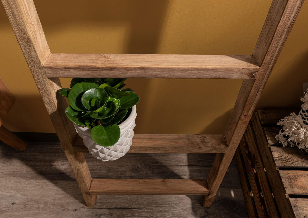 DEKOLEITER Teak 50x5x180 natur unbehandelt BASSANO #134 - Braun, Holzwerkstoff (50/180/5cm) - Massivmoebel24