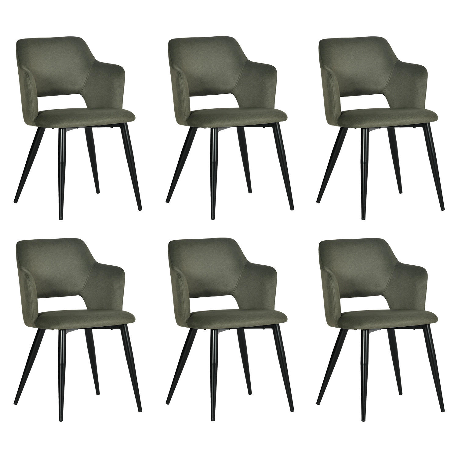 ESSZIMMERSTUHL 6er Set Haustierfreundlich in Grün - Grün, Textil/Metall (63/78.5/55cm) - Meubles Cosy