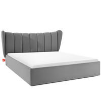POLSTERBETT GIZO, Muschel-Design - Hellgrau/Schwarz, Holz/Holzwerkstoff (182/204cm) - KONSIMO®
