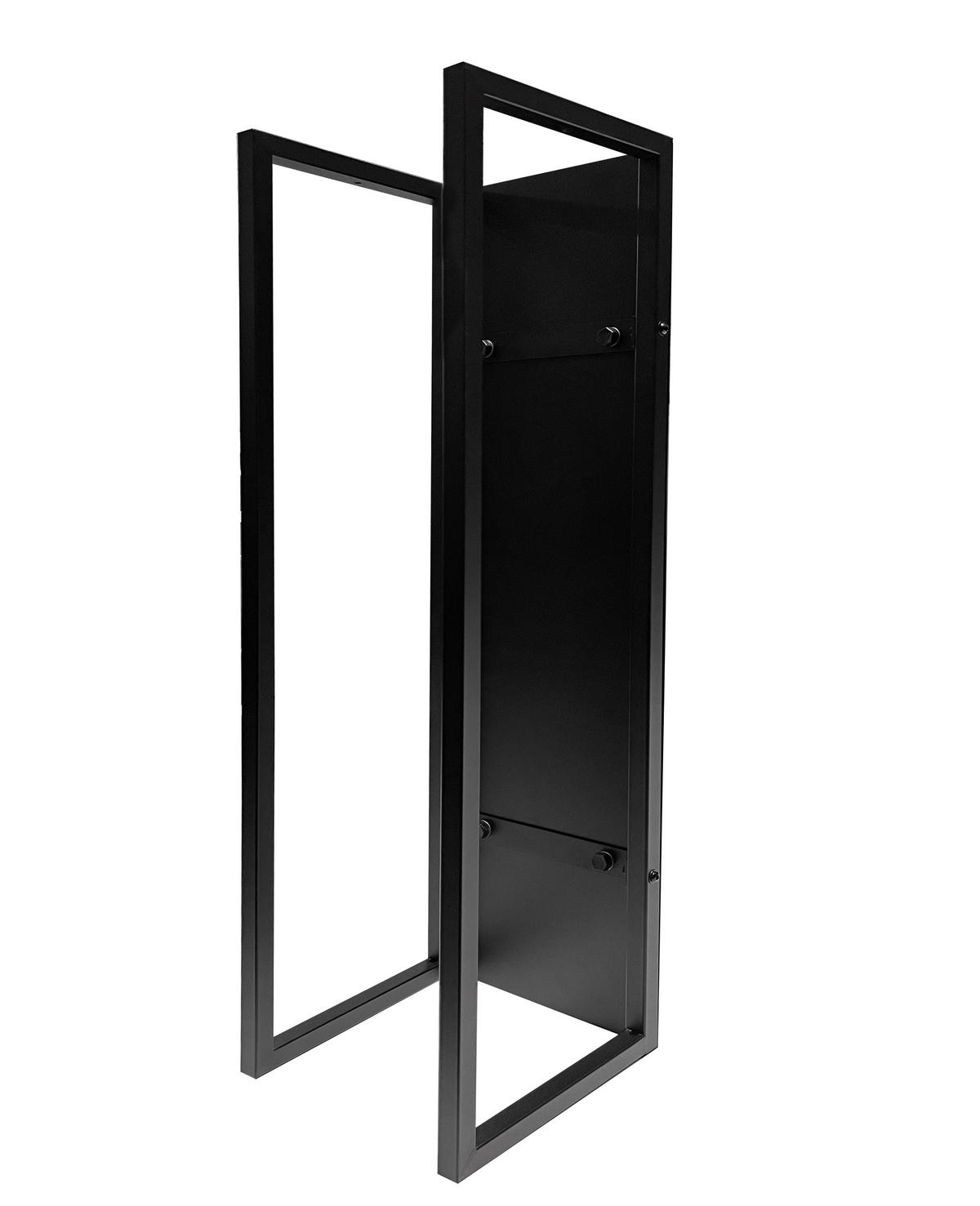 KAMINHOLZREGAL Wand 25x25x90 cm Metall Schwarz - Schwarz, Metall (25/90/25cm) - QUICK STAR