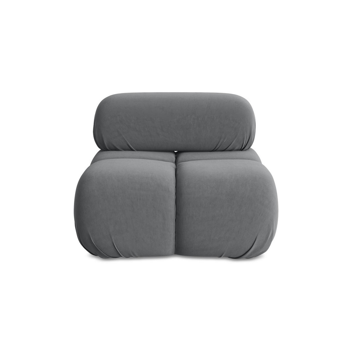 SESSEL Samt Stoff Grau - Dunkelgrau/Schwarz, Kunststoff/Textil (96/70/95cm) - LaMiaSofa