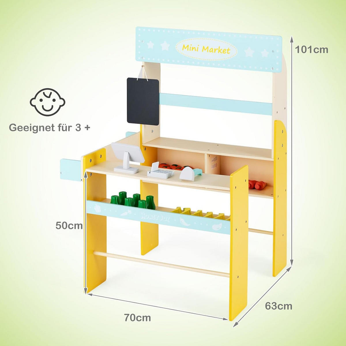 KAUFMANNSLADEN 101cm Multicolor - Multicolor, Holz (70/101/63cm) - COSTWAY