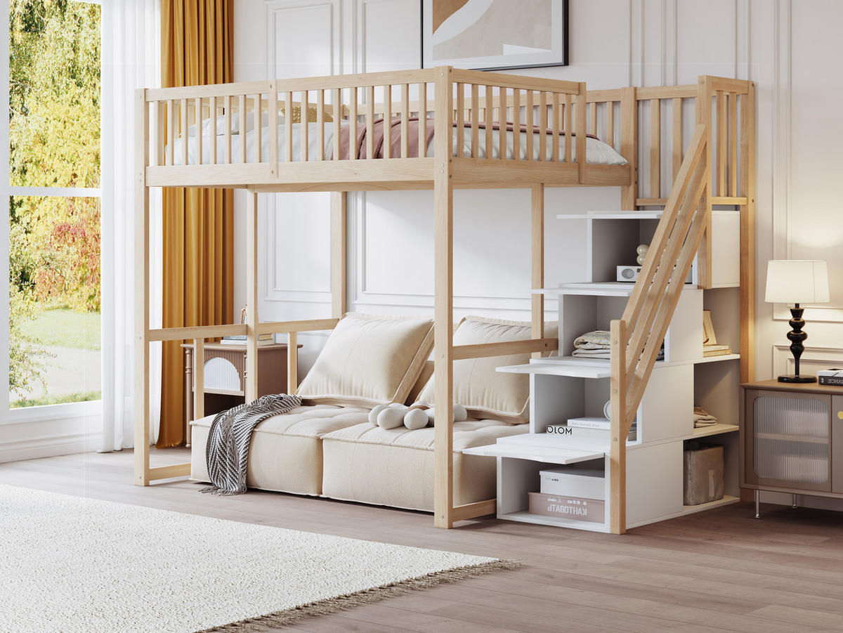 HOCHBETT 140x200 cm Treppe natur - Naturfarben, Holz (140/200cm) - Fortuna Lai
