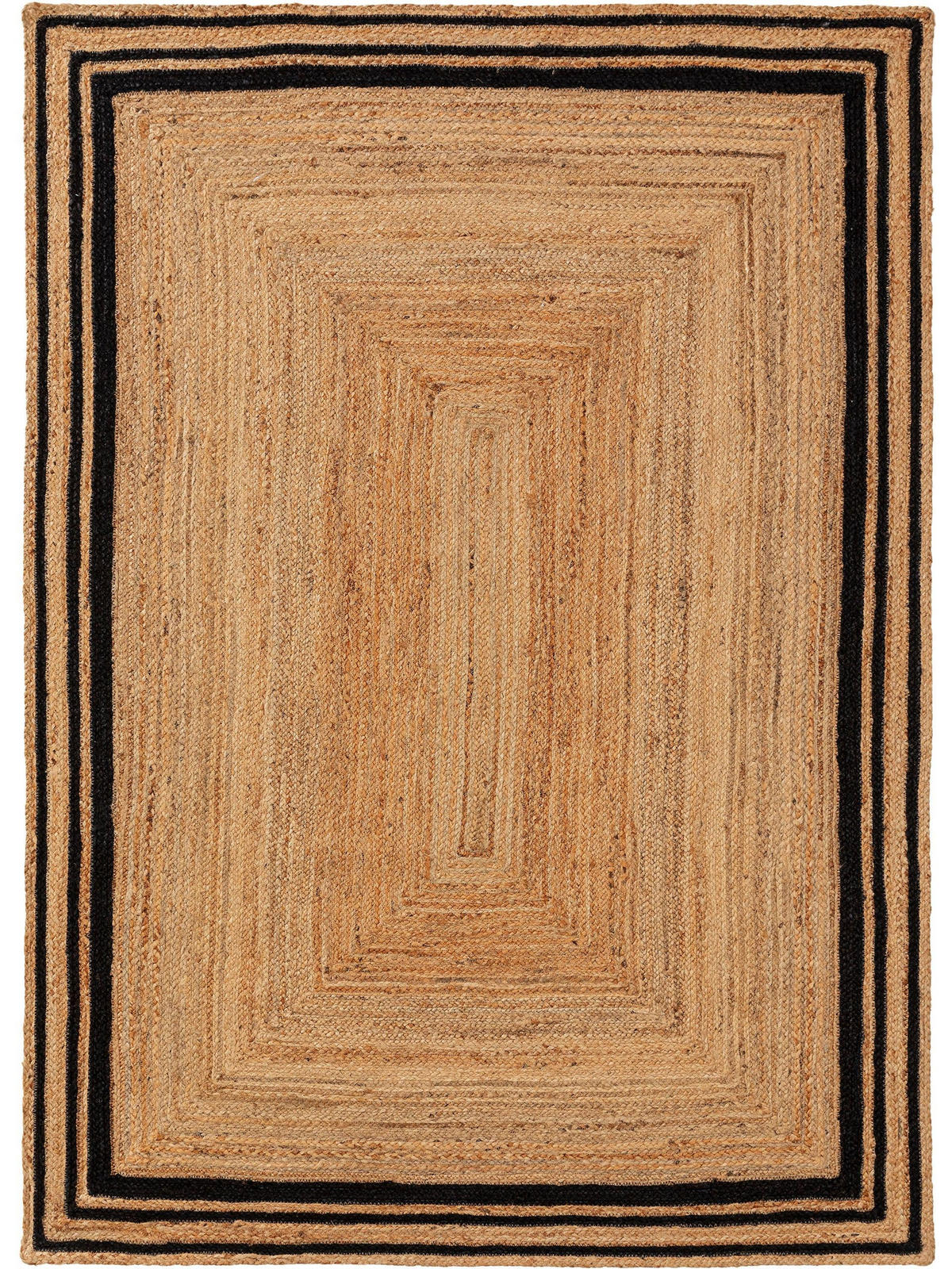 JUTETEPPICH Jutta Schwarz 120x170 cm - Schwarz, Textil (120/170cm) - benuta Pure