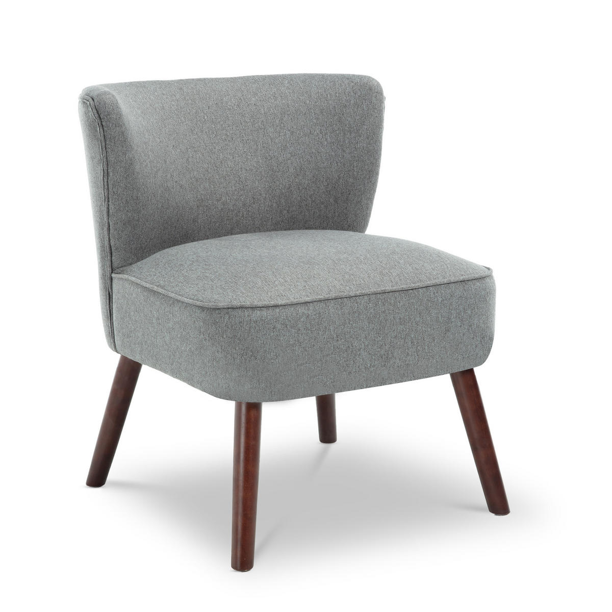 COCKTAILSESSEL 2er-Set Jofi aus dunkelgrauem Stoff - Dunkelgrau/Dunkelbraun, Holz/Textil (56/70.5/67cm) - Sicaan