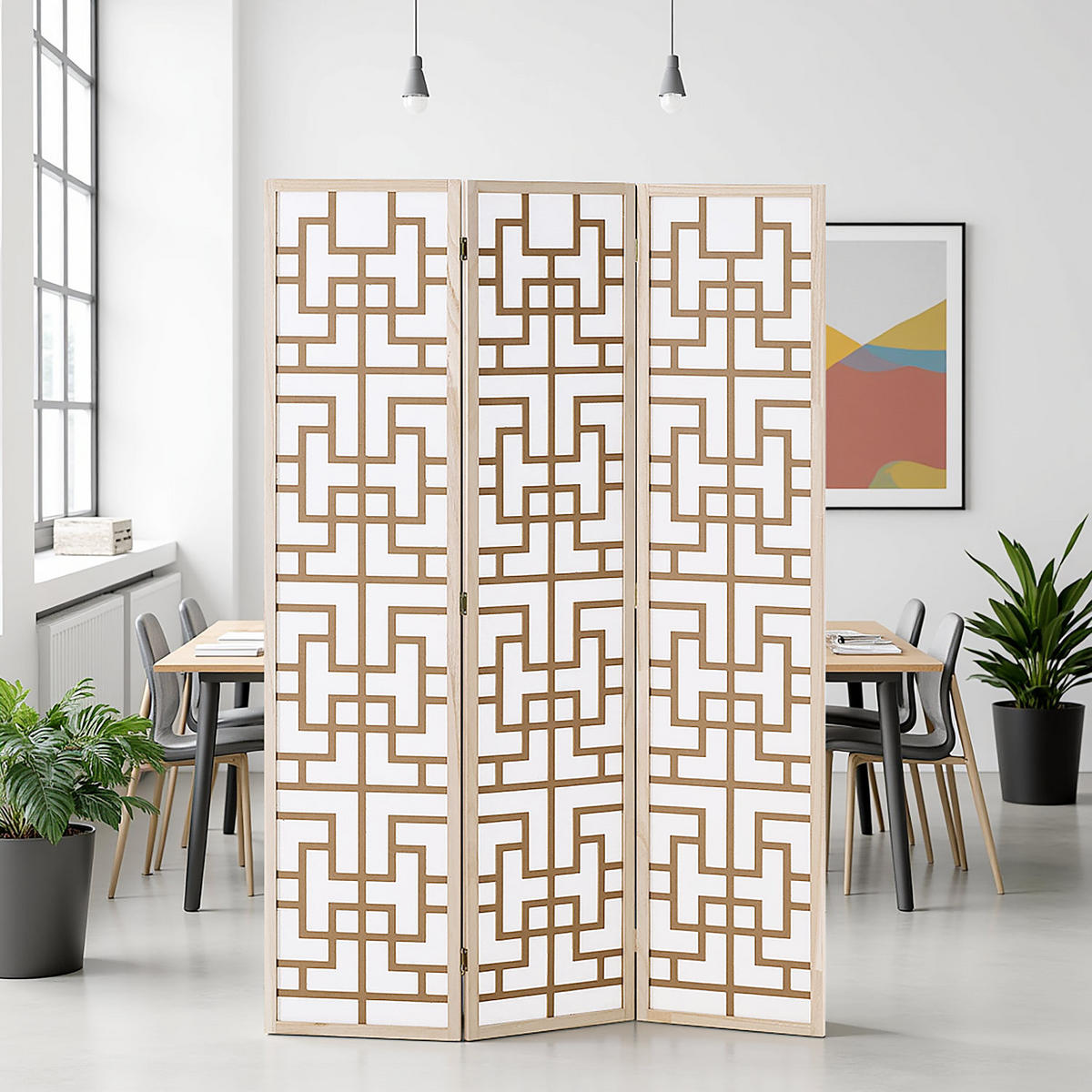 PARAVENT 120/170 cm Natur Holz Shoji - Naturfarben, Holz (120/170/2cm) - Homestyle4u