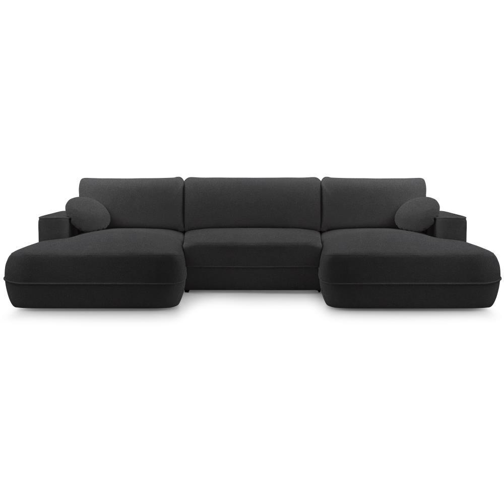 WOHNLANDSCHAFT Fiero U schwarz - Schwarz, Textil (364/87/186cm) - Beautysofa