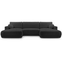 WOHNLANDSCHAFT Fiero U schwarz - Schwarz, Textil (364/87/186cm) - Beautysofa