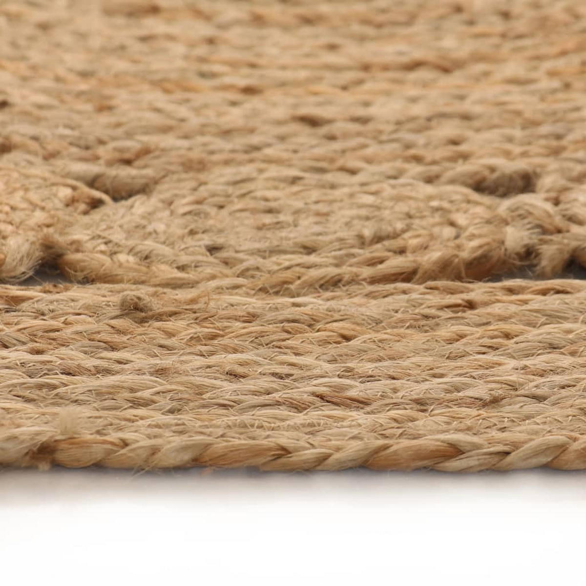 HANDWEBTEPPICH Rund 120 cm aus Geflochtene Jute Natur - Naturfarben, Textil (120/120cm) - vidaXL