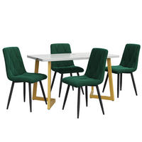 ESSGRUPPE DE-39027 117/68 cm Tisch mit 4 Stühlen Dunkelgrün - Grün, Holzwerkstoff (117/75/68cm) - ComfortXL