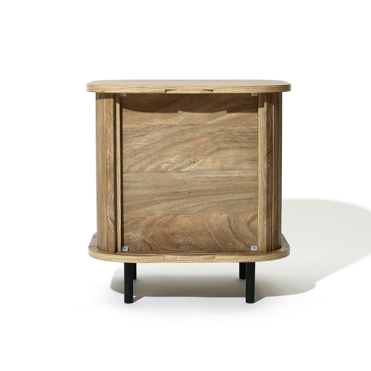 NACHTTISCH Mid-Century mit Rolltür, Holz | B45 x T40 x H48 cm - Braun, Holzwerkstoff (45/48/40cm) - Hometopia