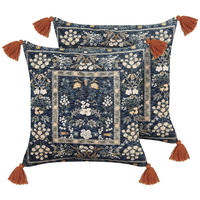 DEKOKISSEN 2er-Set Bunt 45/45 cm Panax - Multicolor, Textil (45/45cm) - Beliani