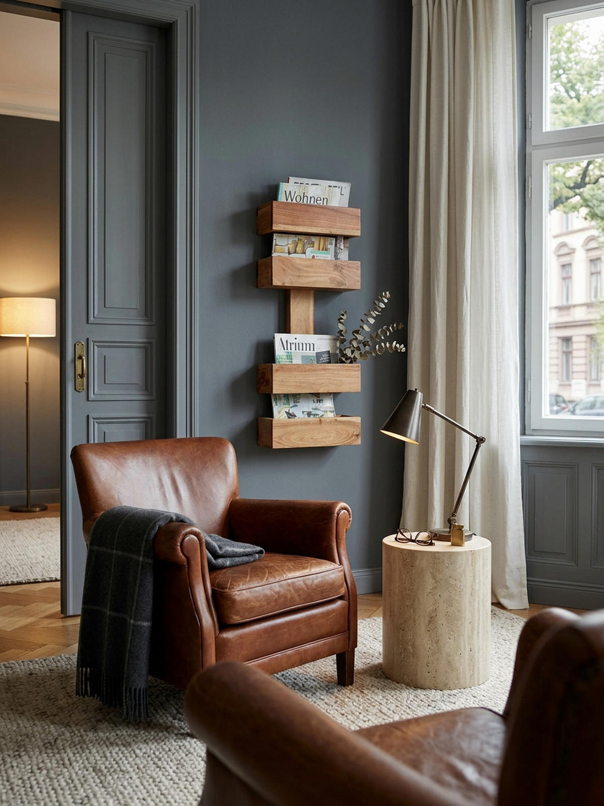 ZEITUNGSSTÄNDER NAKO Massivholz Klassisch Handgefertigt, Beige 30x10x72 cm - Beige, Holz (30/72/10cm) - KADIMA DESIGN