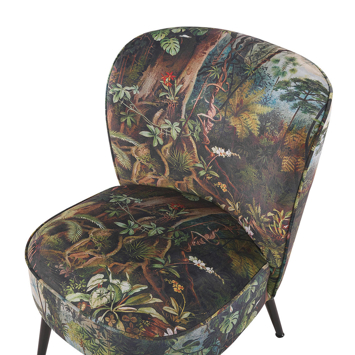 FÅTÖLJ klädsel grön Voss - Grön/Multicolor, Textil/Metall (60/76/52cm) - Beliani