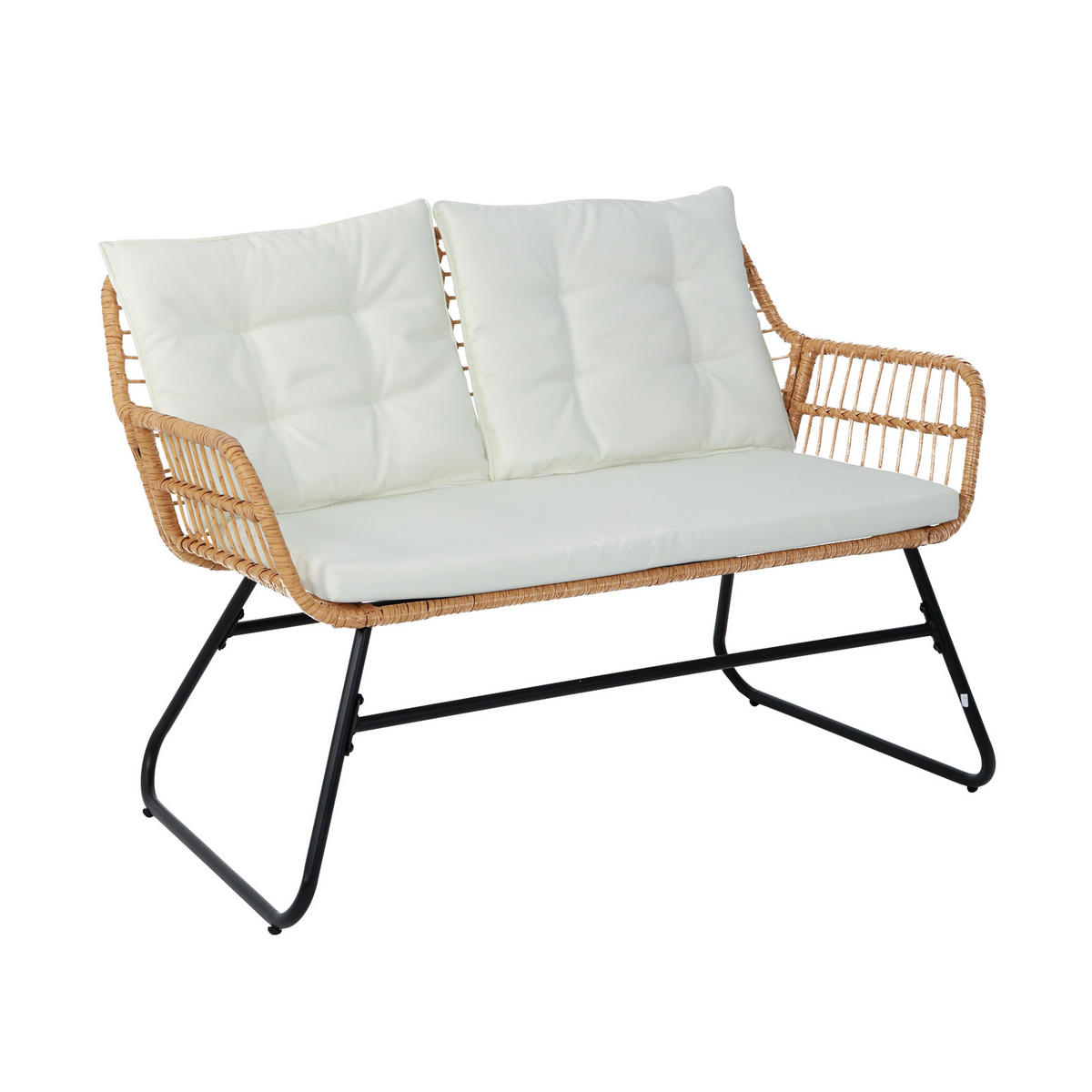 GARTENSET Capri Natur - Creme/Naturfarben, Kunststoff - SVITA
