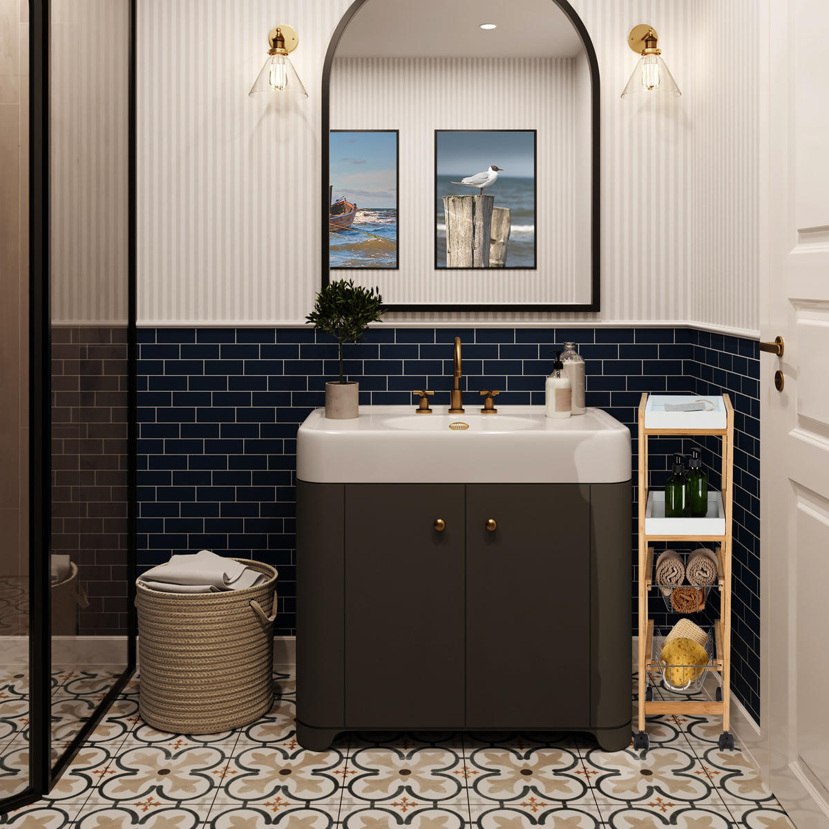 NISCHENWAGEN - Multicolor, Holz/Holzwerkstoff (22/83/40cm) - Relaxdays