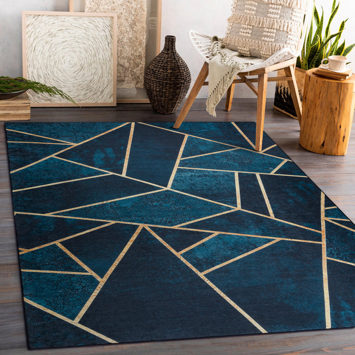 TEPPICH Andre 120/170 cm - Blau, Textil (120/170cm) - rugsX