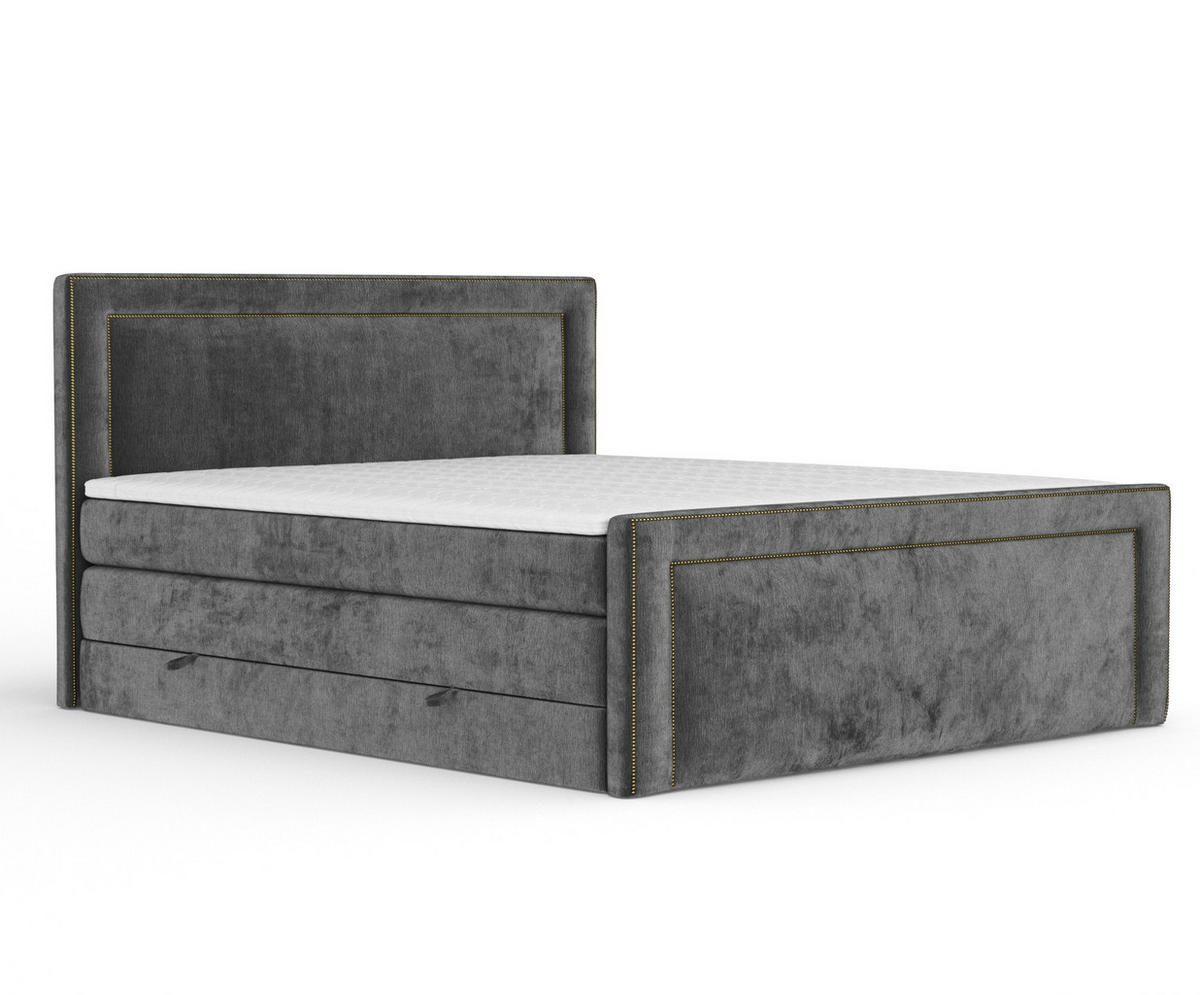 BOXSPRINGBETT Luxora Anthrazit 140/200 cm - Anthrazit/Schwarz, Holz/Holzwerkstoff (140/200cm) - Maison de Reve
