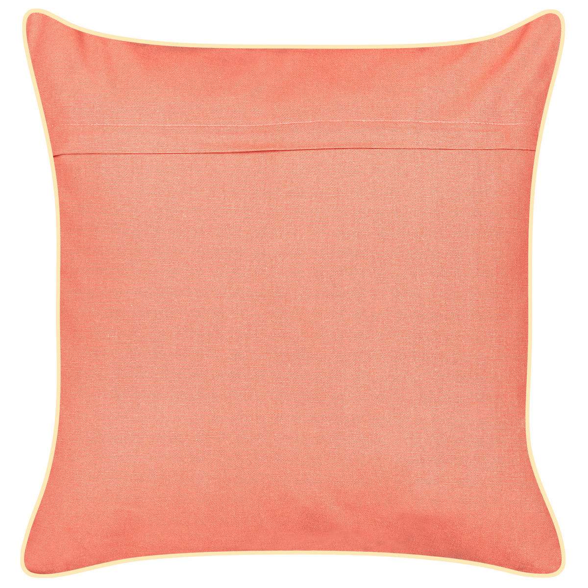 DEKOKISSEN Korallenrot 45/45 cm Laminaria - Rot/Goldfarben, Textil (45/45cm) - Beliani