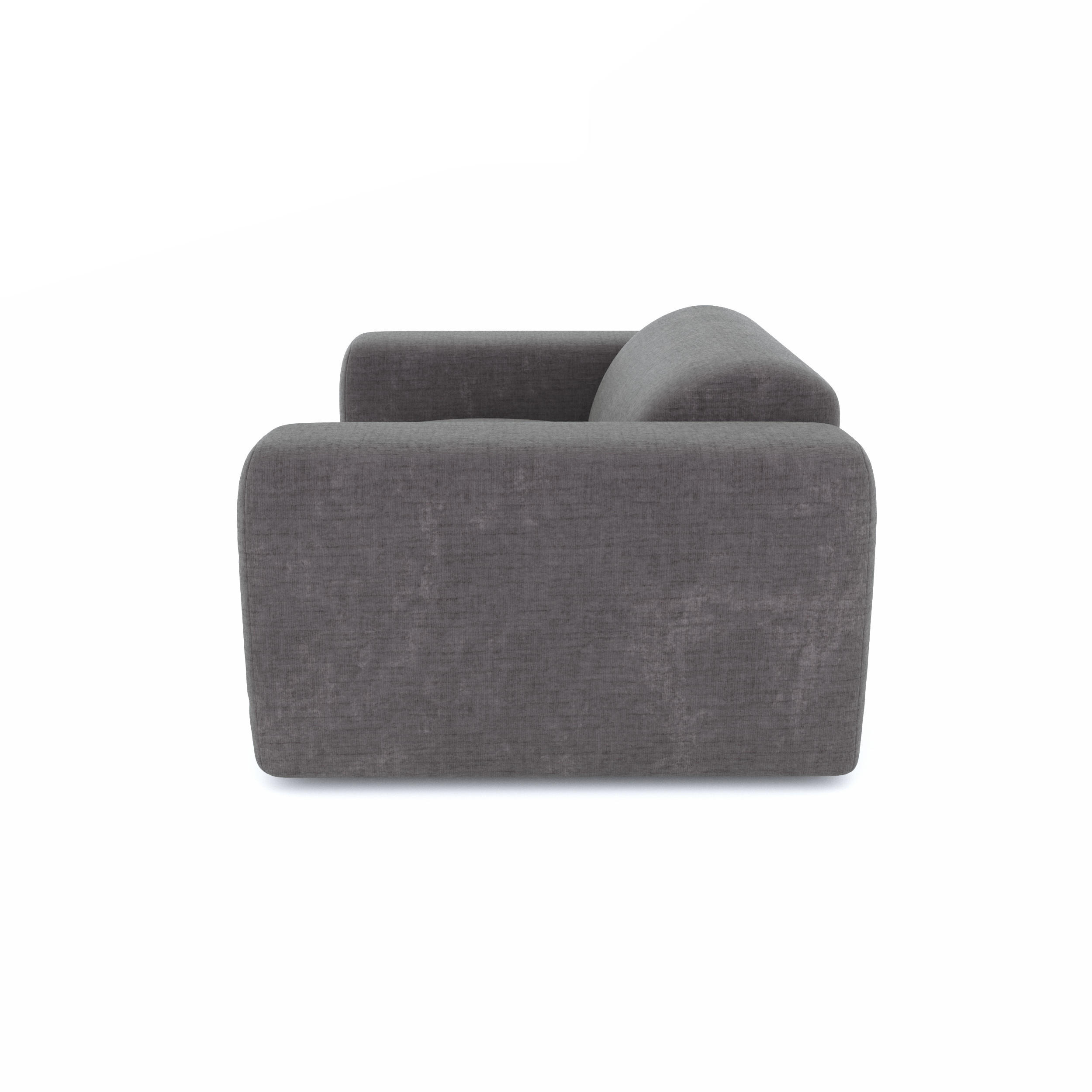 SESSEL Texturierter Samt Grau 130cm - Grau, Textil (130/73/97cm) - Sia Home