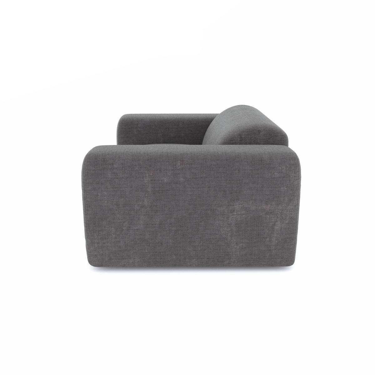 SESSEL Texturierter Samt Grau 130cm - Grau, Textil (130/73/97cm) - Sia Home
