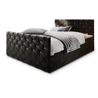 POSTEL BOXSPRING MANDI 160x200 cm, s matrací a úložným prostorem, černá - černá, kompozitní dřevo/textil (160/200cm) - MASSENO