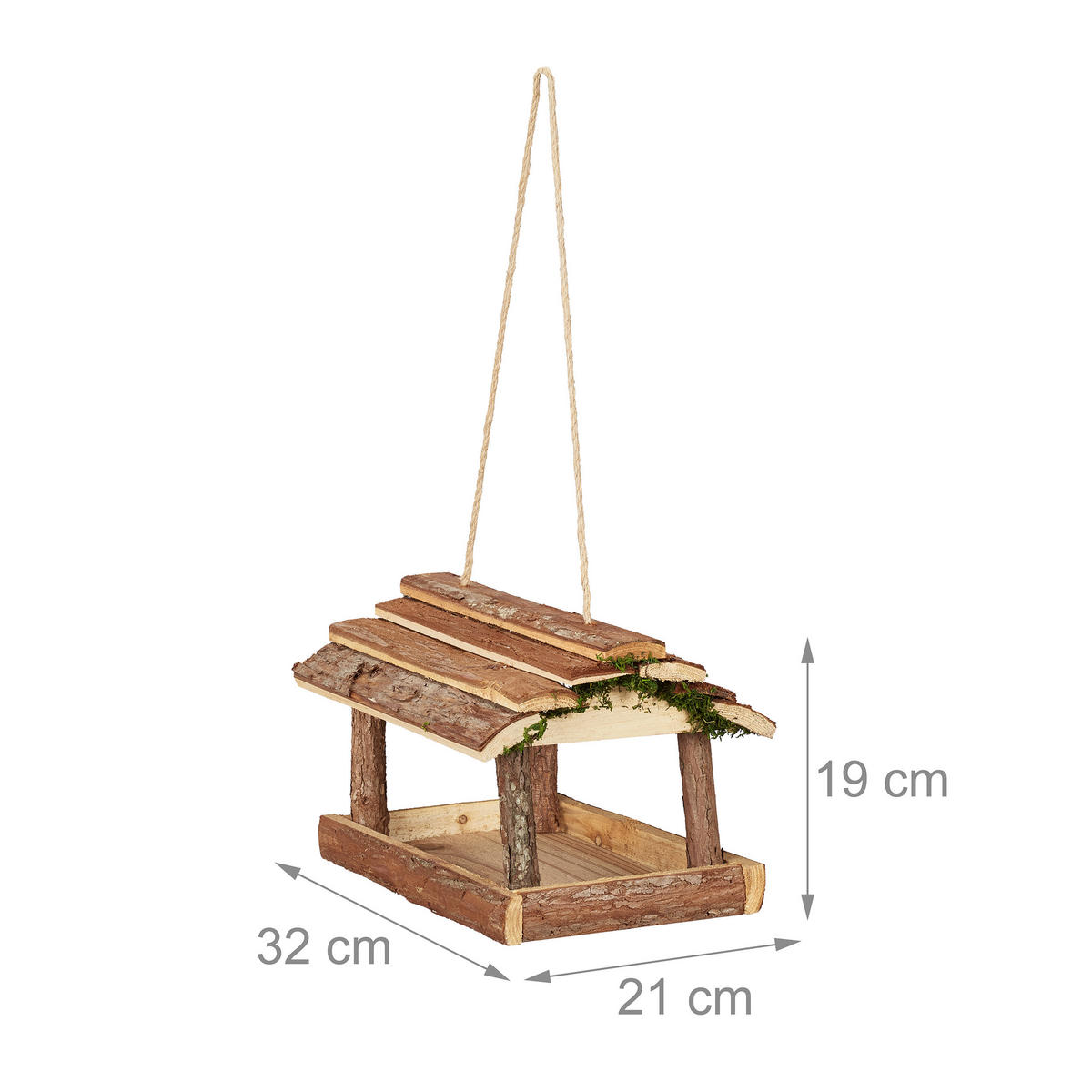 VOGELFUTTERHAUS - Braun, Naturmaterialien/Holz (21/19/32cm) - Relaxdays