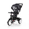 DREIRAD Neo 4 in 1 schwarz Krone EVA-Reifen, Schiebestange, Sitz drehbar, verstellbar - Schwarz, Metall (120/55/104cm) - Lorelli