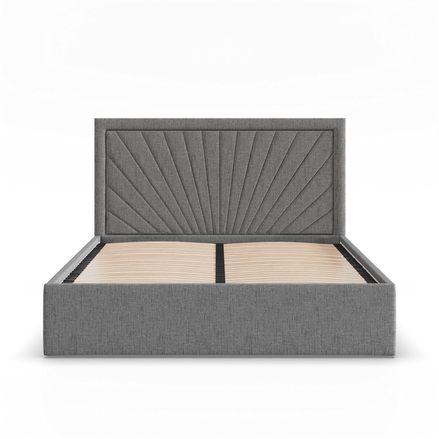 POLSTERBETT MIT KOPFTEIL 140x200 ohne Bettkasten VASTO, Grau - Dunkelgrau, Textil (140/200cm) - Mebligo