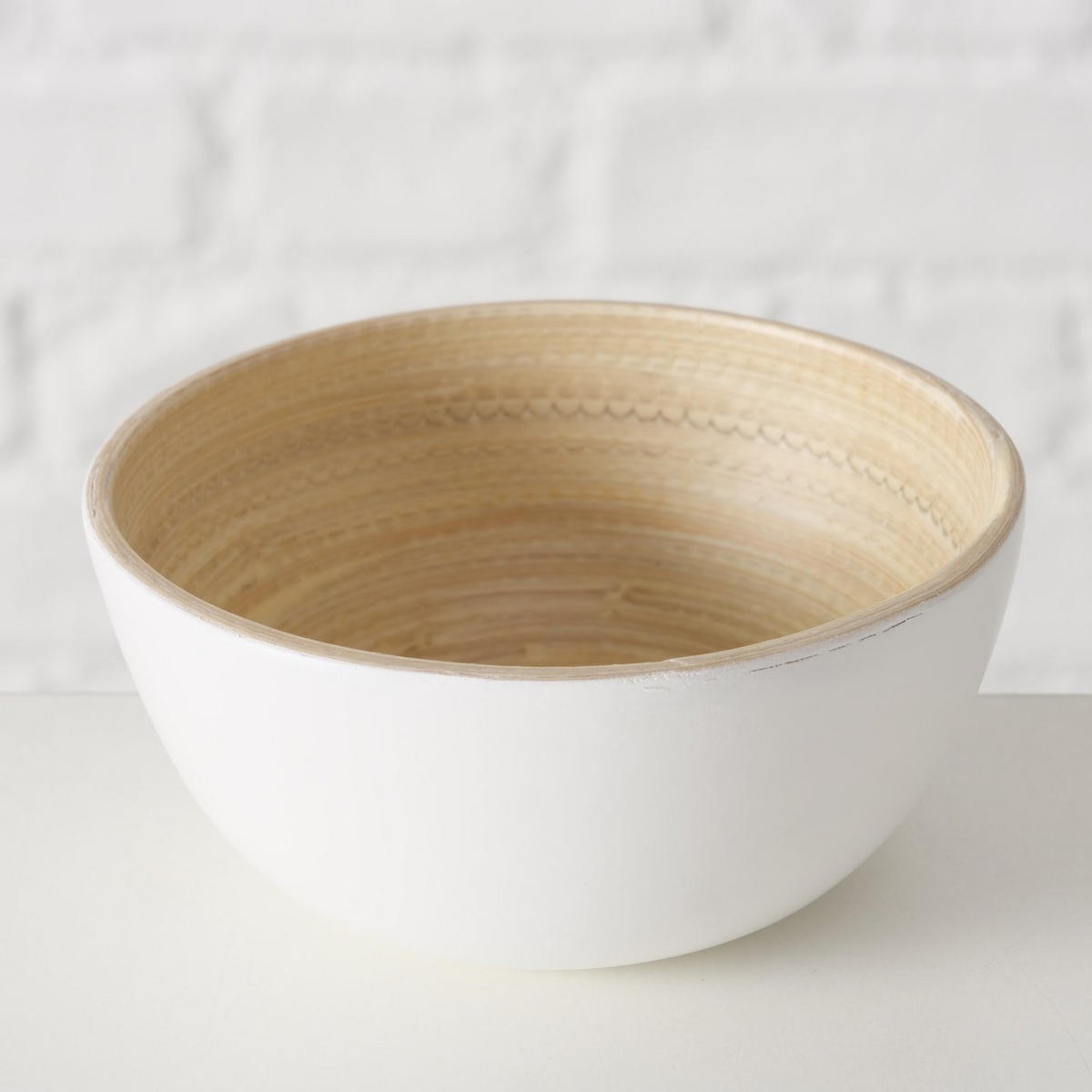 BAMBUSSCHALEN für Bowls BAMBO - Weiß, Naturmaterialien (10cm) - Boltze Home