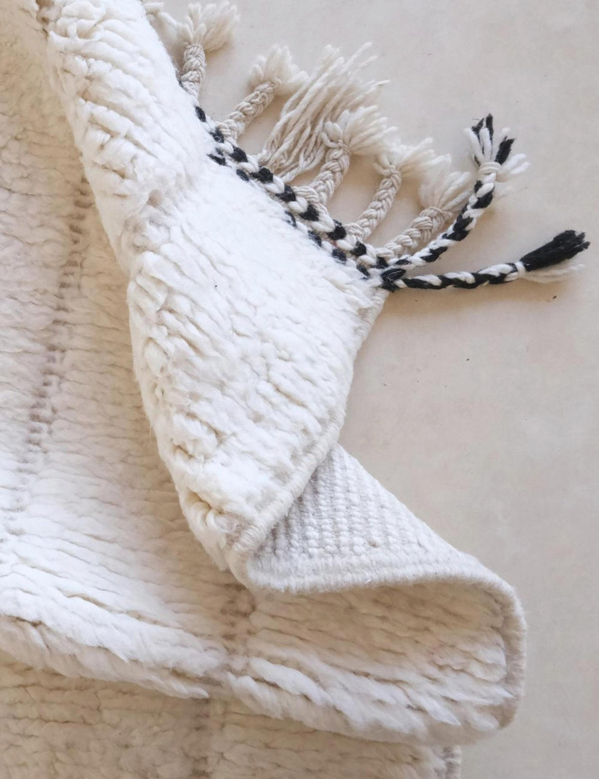 BERBERTEPPICH aus reiner Wolle 195x 195 cm - Weiß, Naturmaterialien (195/195cm) - AFK Living