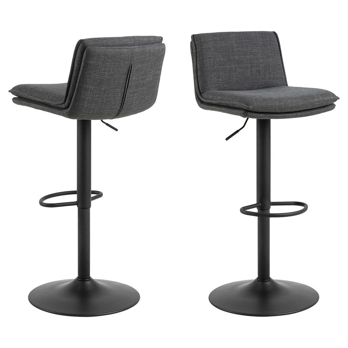 BARHOCKER, Flynn, Stühle Grau, Stoff, 44 x 53 x 107 cm - Grau, Textil/Metall (44/107/53cm) - ebuy24