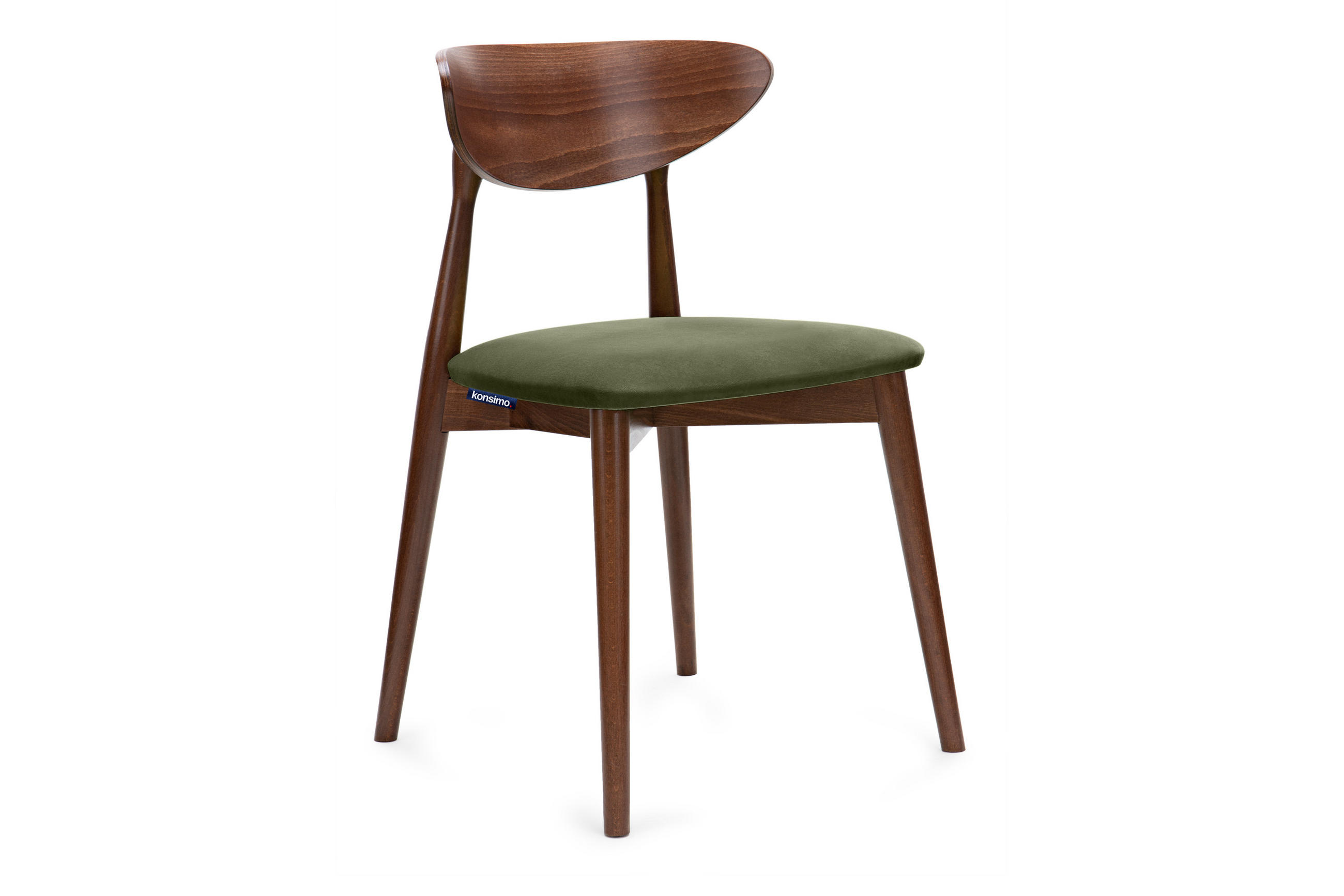 ESSZIMMERSTÜHLE RABI (2er-Set), grün / Nussbaum mittel - Haselnussfarben/Grün, Holz/Buchenholz (47/79/45cm) - KONSIMO®