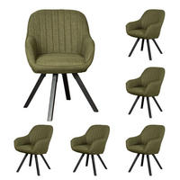 DININGSESSEL Matera - 6er Set - drehbar - grün - Schwarz/Grün, Textil/Metall (59/84/61cm) - bene living