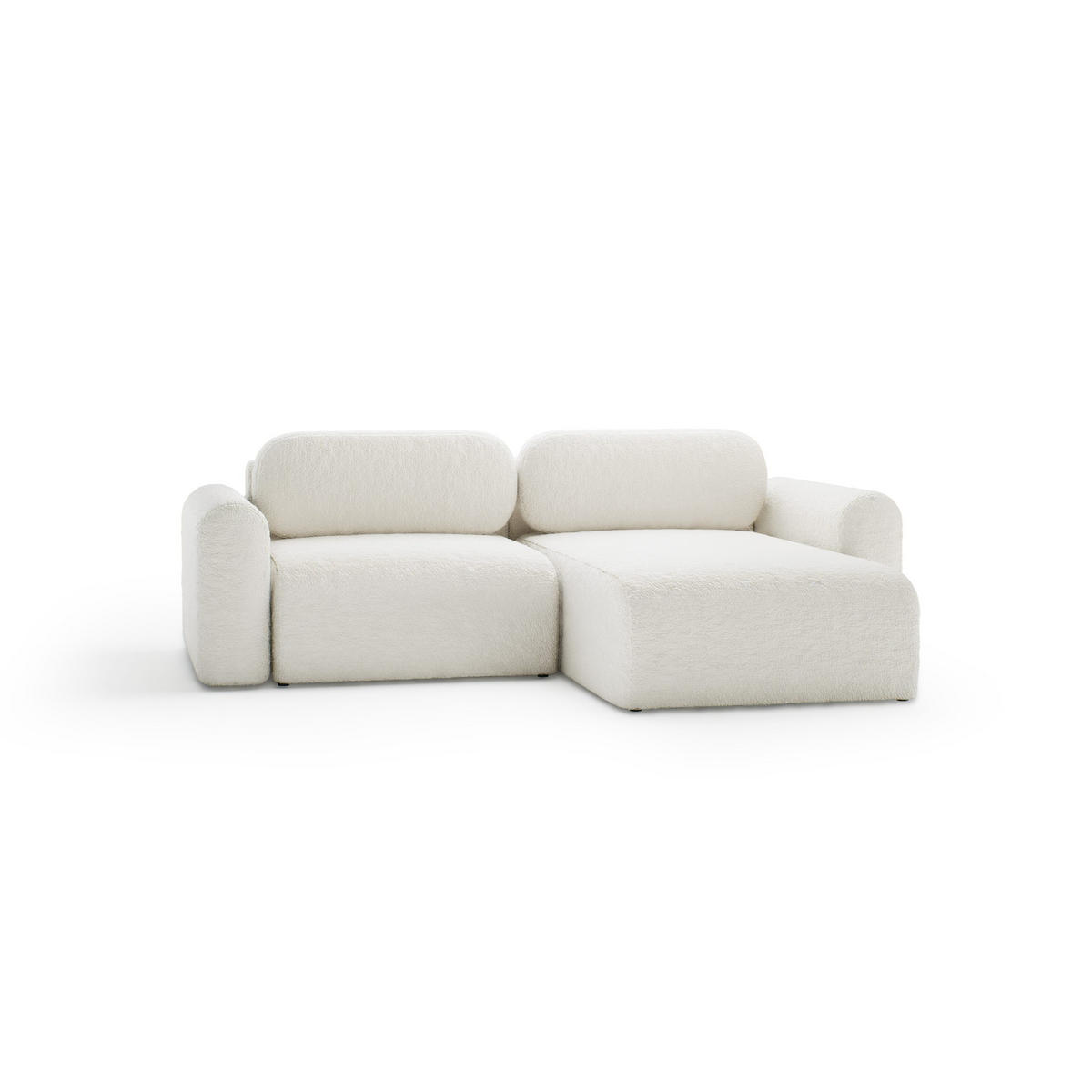 ECKSOFA mit Schlaffunktion Thekla Mini, Creme - Creme, Textil (246/100cm) - Fedve