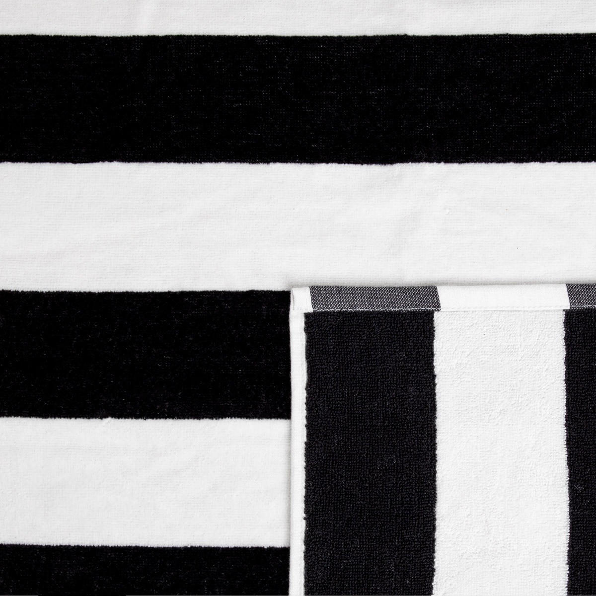 BADETUCH Lawena schwarz-weiß 70/130 cm - Schwarz, Textil (70/130cm) - Homla