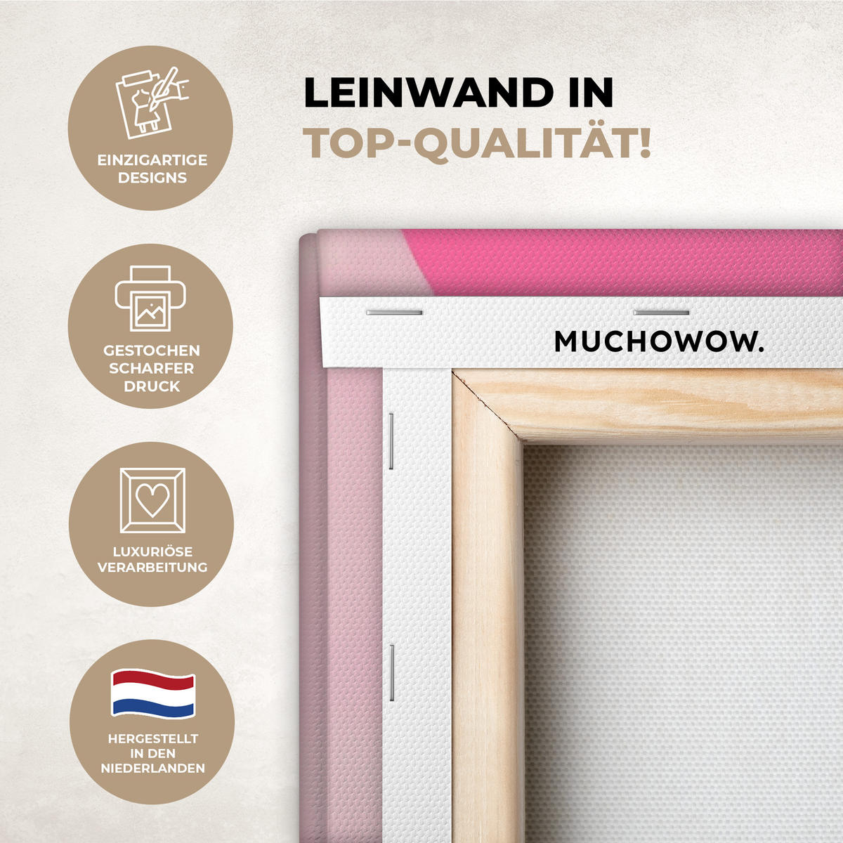 LEINWANDBILD Obst - Abstrakter Hintergrund - Rosa Deko Groß 90x140 cm - Pink, Textil (90/140cm) - MuchoWow