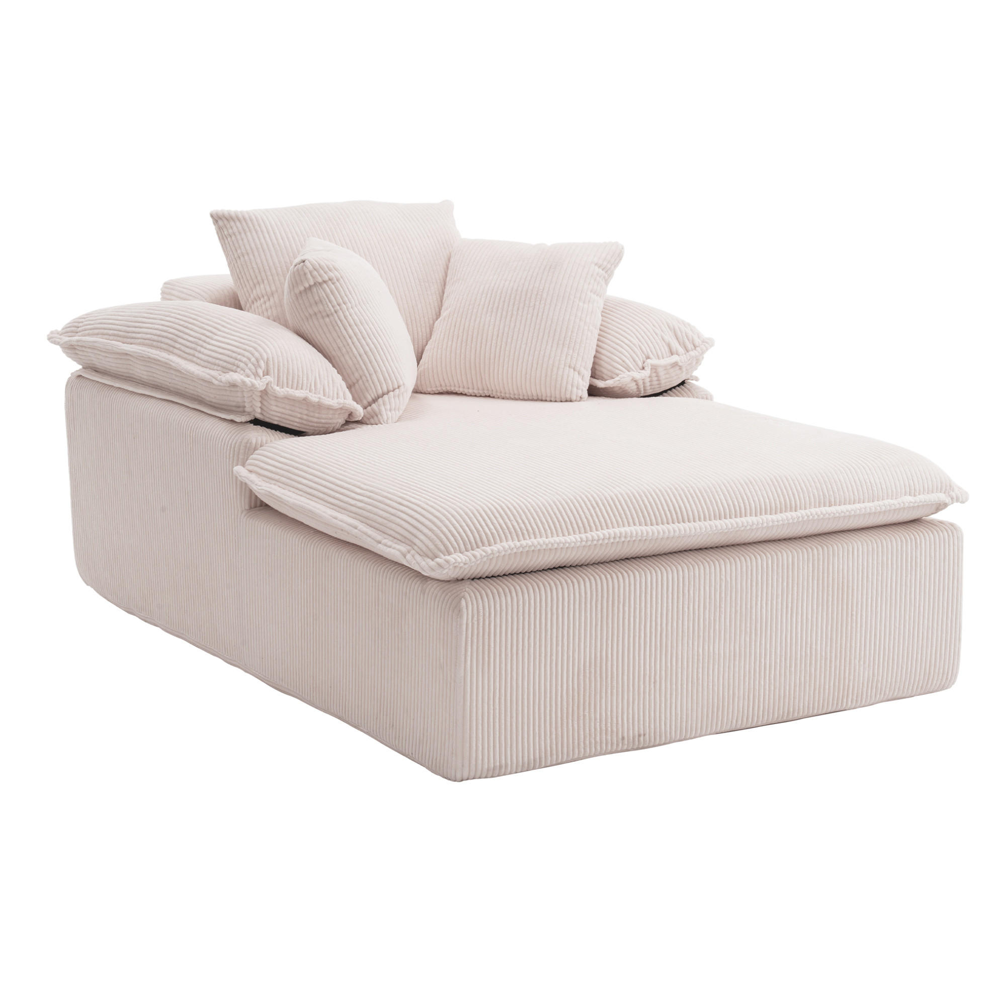 RELAXSOFA Cordstoff mit breiten Armlehnen 177/122/92 cm Weiß - Weiß, Textil (122/92/177cm) - Redom
