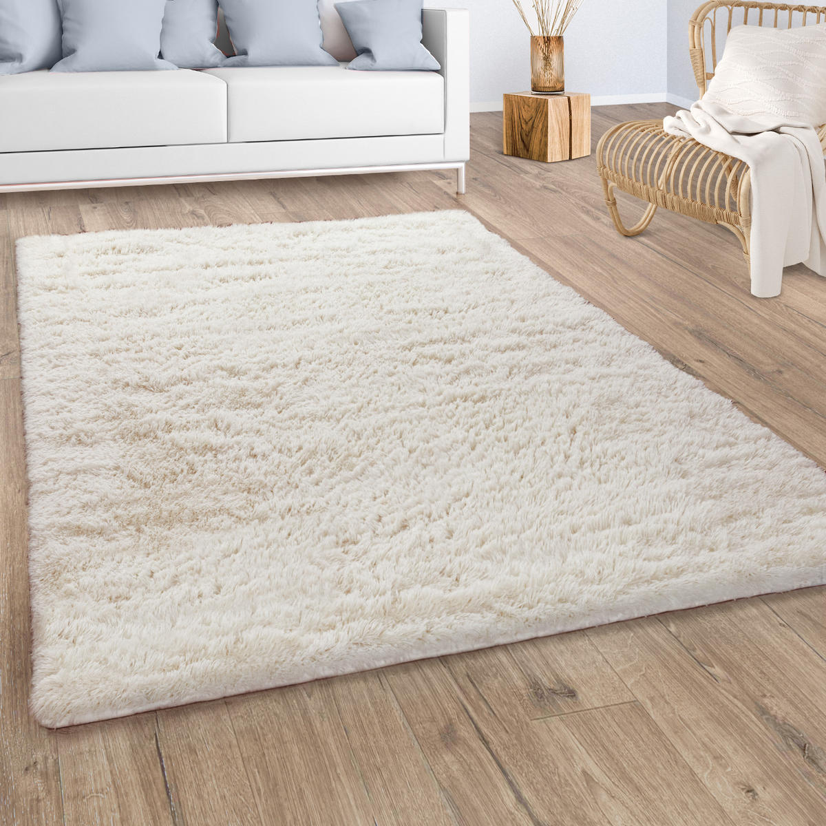 HOCHFLORTEPPICH 60/100 cm Silky 591 - Creme, Textil (60/100cm) - Paco Home