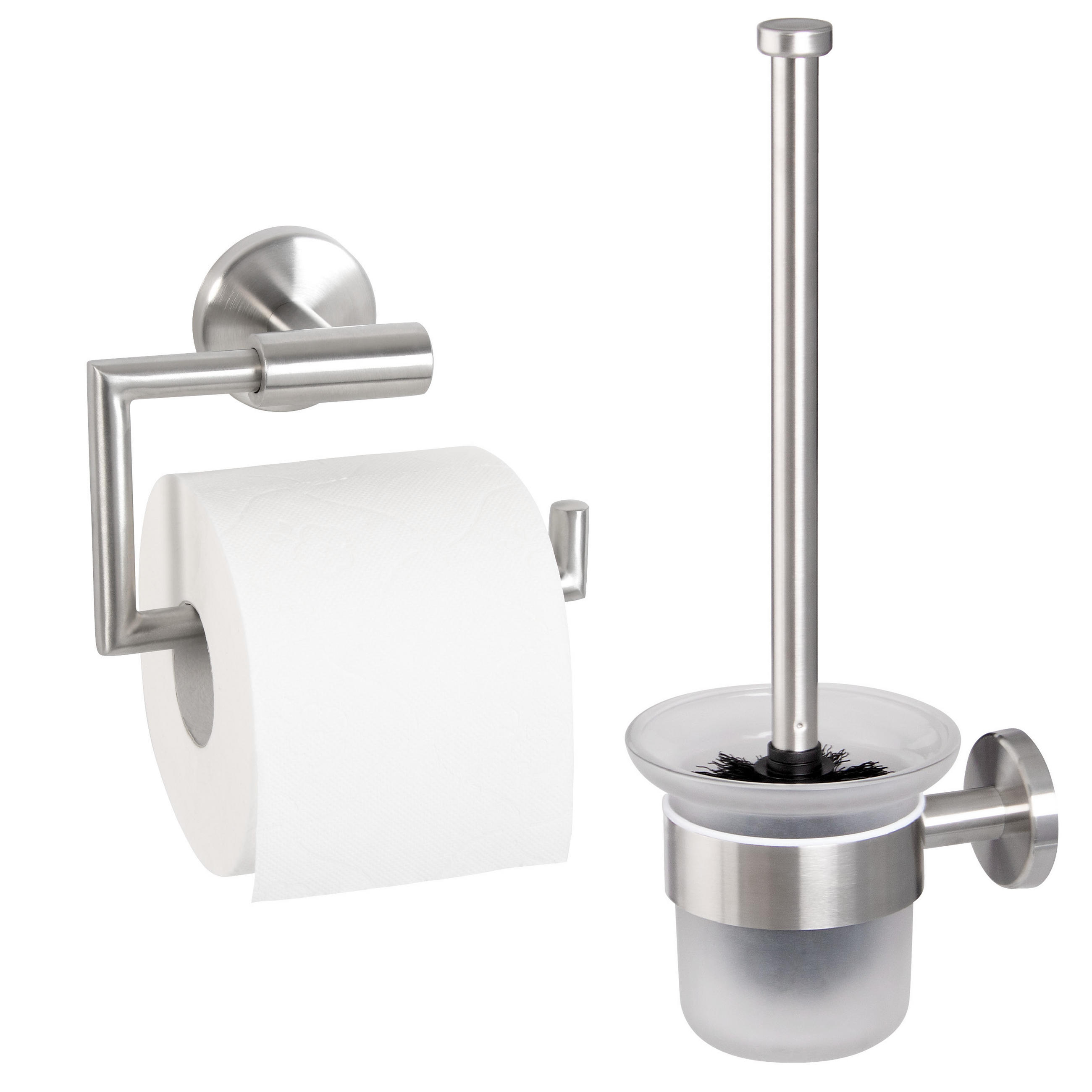 bremermann Badezimmer-Zubehör-Set Silber 14.5x35x11.5 cm