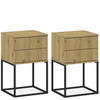 NACHTTISCH RECTUS 2-er Set - Eichefarben/Schwarz, Holzwerkstoff (40/65/39cm) - KONSIMO®