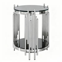 BEISTELLTISCH Schwarz-Silber 45/45/55 cm - Schwarz, Metall (45/45/55cm) - PANGIVO