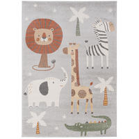 KINDER TEPPICH SOFTSTAR KIDS SAFARI ANIMAL FRIENDS - Multicolor, Textil (160/230cm) - Pergamon