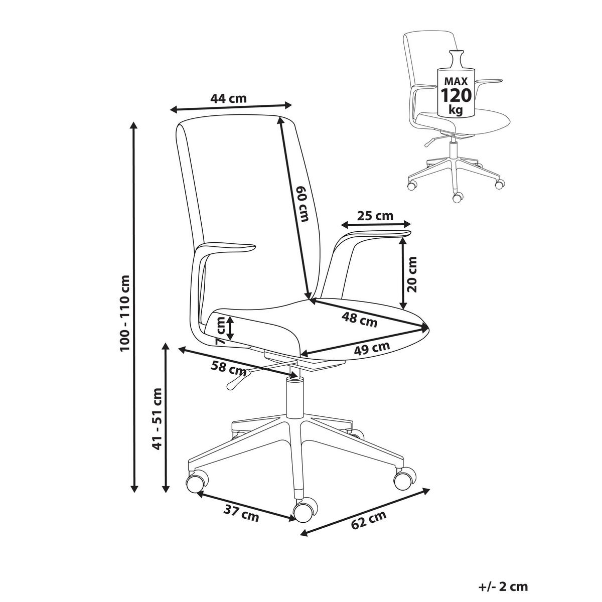 BÜROSTUHL Stoff Grün Captain - Grün, Textil (62/100/58cm) - Beliani