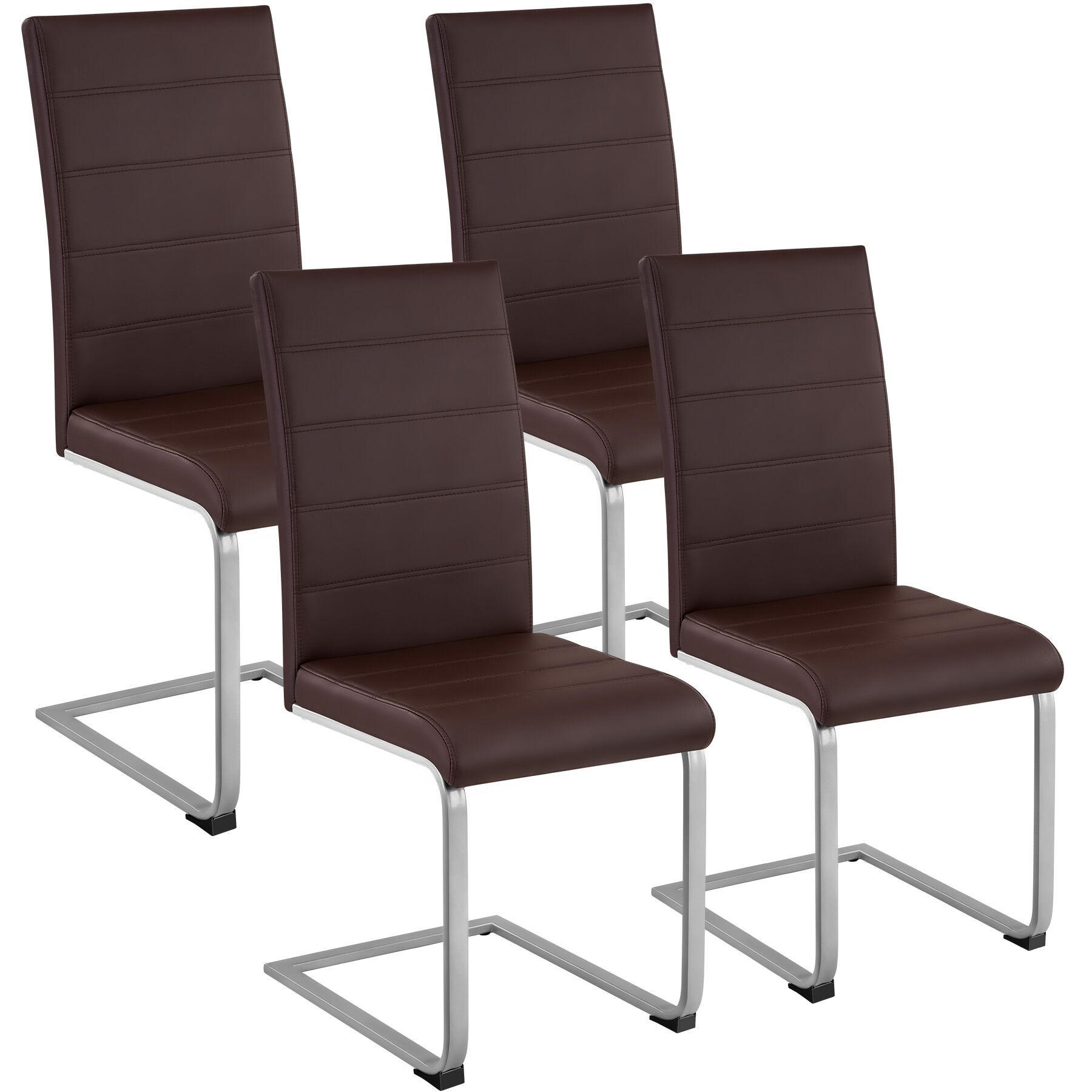 SCHWINGSTUHL 4er Set Bettina 41 x 52 x 99 cm cappuccino - Braun, Textil (52/99/41cm) - tectake
