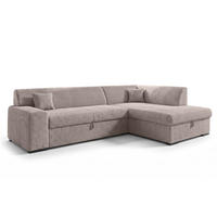 ECKSOFA L Form Minosa Beige 260/175/71 cm Rechts mit Schlaffunktion - Beige/Schwarz, Kunststoff/Textil (175/260cm) - AX Living