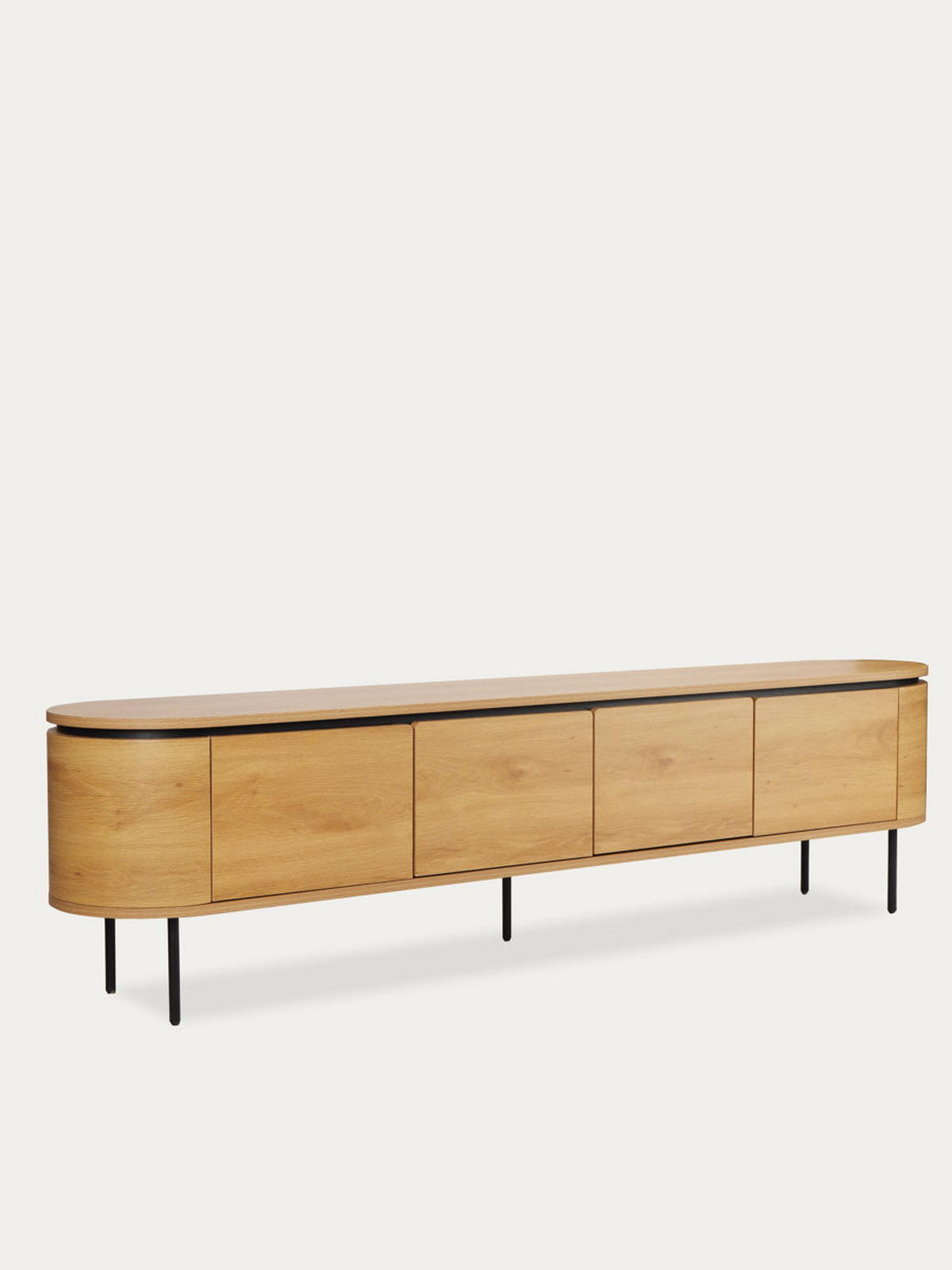 TV-ELEMENT Ilford Natur 200 cm x 55 cm - Braun, Holzwerkstoff (200/55/40cm) - Kenay Home