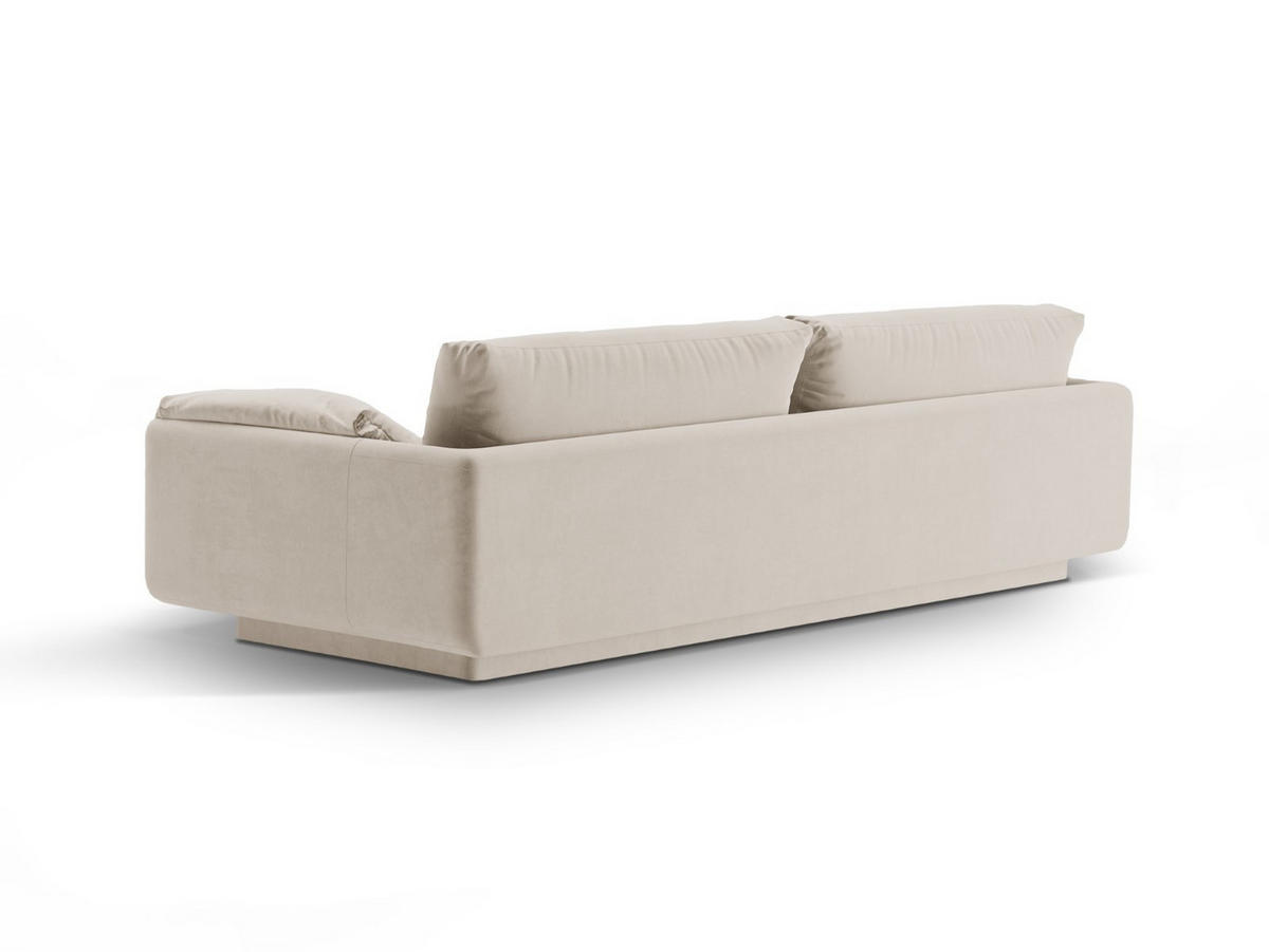 SOFA Torino aus Samt ecru 4 Sitzplätze - Ecru, Textil (250/83/103cm) - Micadoni
